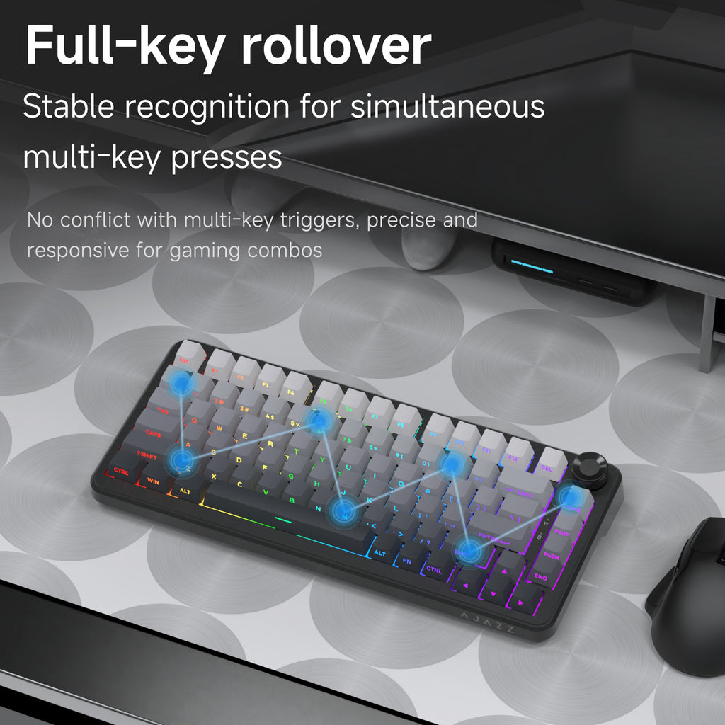 Ajazz AK820 Max Plus - Side-Engraved Gradient Grey - Full-Key Rollover