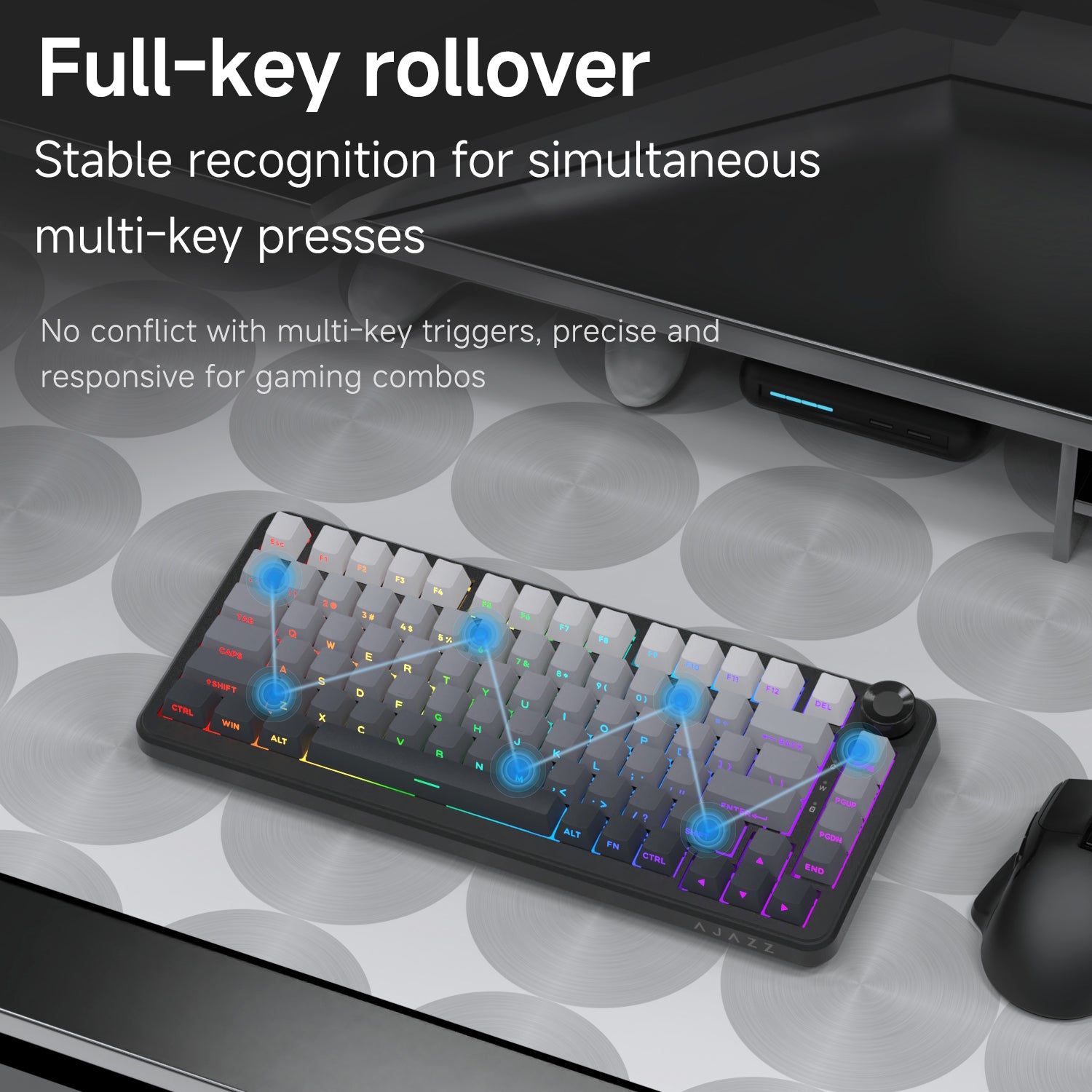 Ajazz AK820 Max Plus - Side-Engraved Gradient Grey - Full-Key Rollover