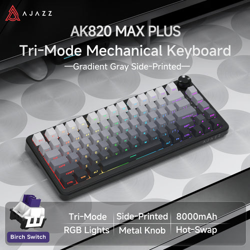 Ajazz AK820 Max Plus - Side-Engraved Gradient Grey - Spec Sheet